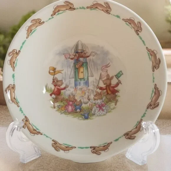 Bunnykins Children’s 3-Pcs Dish Set Bone China Royal Doulton England Collectable - Picture 8 of 16